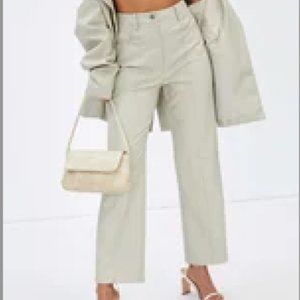 Faux Leather Stitch Detail Pant